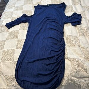 Drank blue touched dress with shoulders out tshirt material never worn